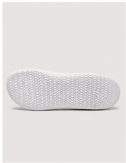 Men's beige barefoot shoes by Loungers, showing the bottom view with textured sole and minimalist design.