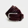 Square Bordeaux belt buckle view on light grey