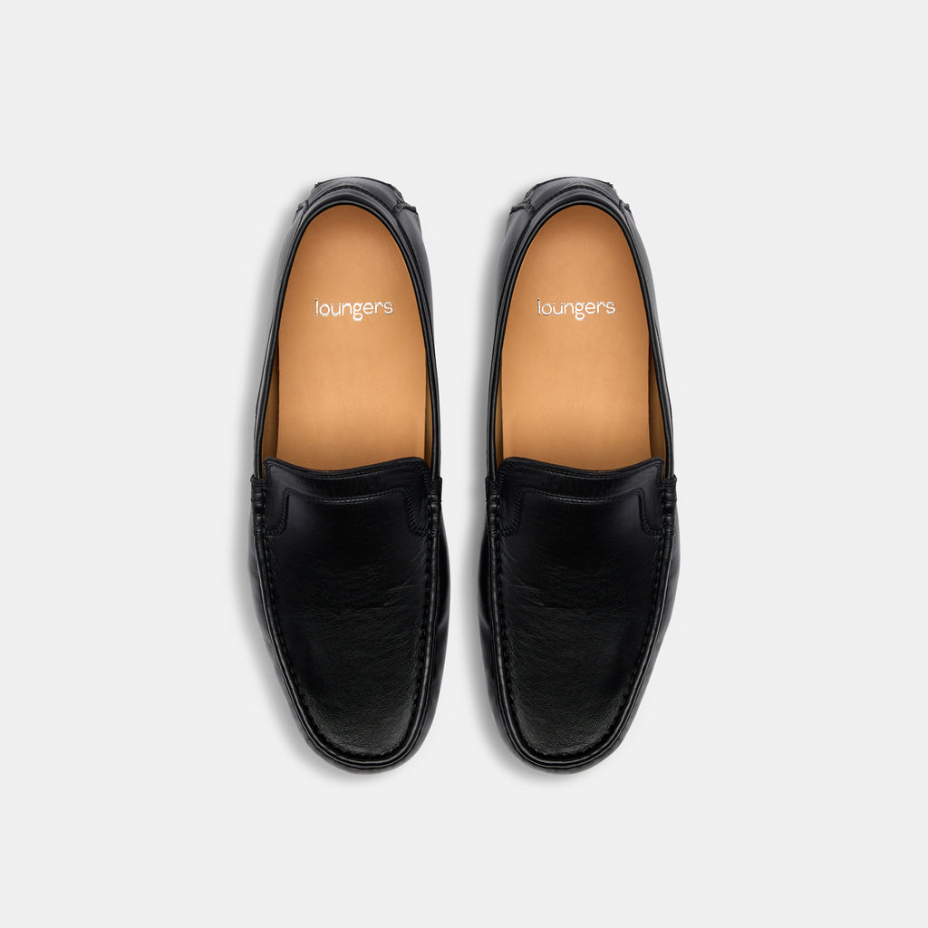 Accelerator® Men's Designer Driving Shoes Black - LOUNGERS